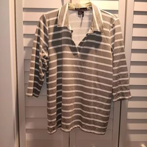 French Dressing Jeans Polo Shirt with Stripes EUC